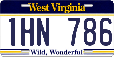 WV license plate 1HN786