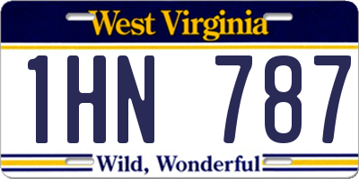WV license plate 1HN787