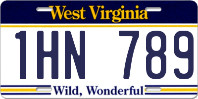 WV license plate 1HN789