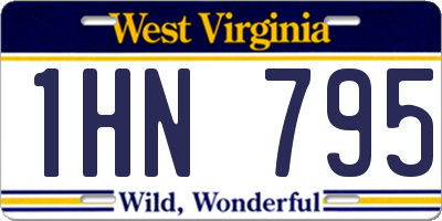 WV license plate 1HN795