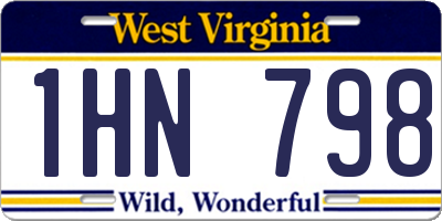 WV license plate 1HN798