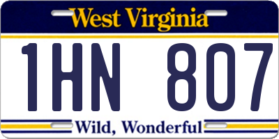 WV license plate 1HN807