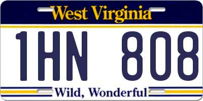 WV license plate 1HN808