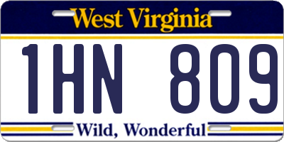 WV license plate 1HN809