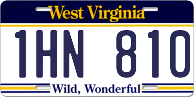 WV license plate 1HN810