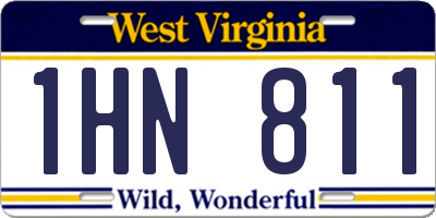 WV license plate 1HN811