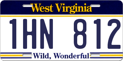 WV license plate 1HN812