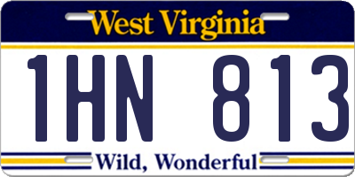 WV license plate 1HN813