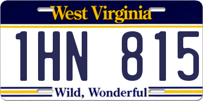 WV license plate 1HN815