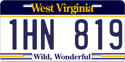 WV license plate 1HN819