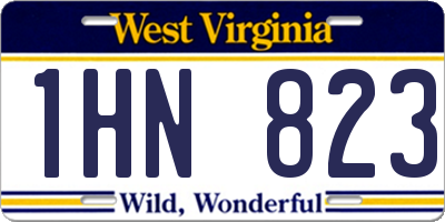 WV license plate 1HN823