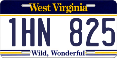 WV license plate 1HN825