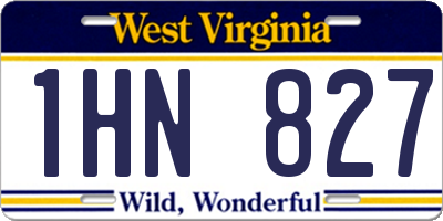 WV license plate 1HN827