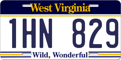WV license plate 1HN829