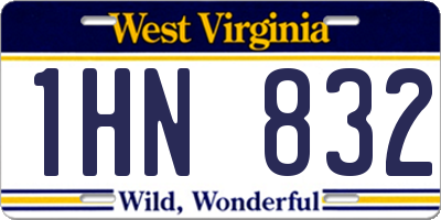 WV license plate 1HN832