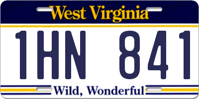 WV license plate 1HN841