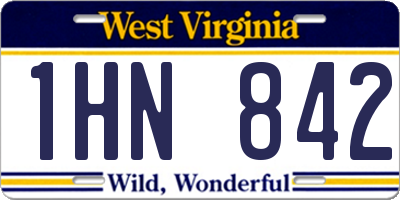 WV license plate 1HN842