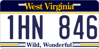 WV license plate 1HN846