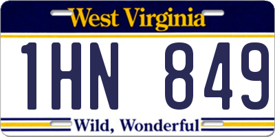 WV license plate 1HN849