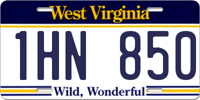 WV license plate 1HN850