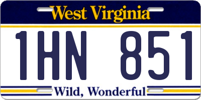 WV license plate 1HN851
