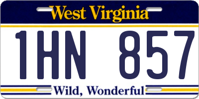 WV license plate 1HN857