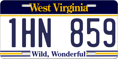WV license plate 1HN859