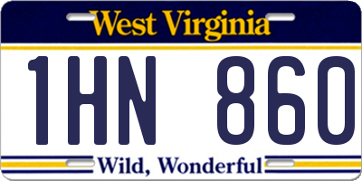 WV license plate 1HN860