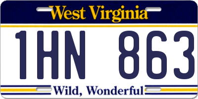 WV license plate 1HN863