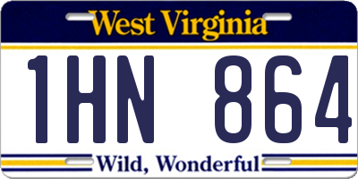 WV license plate 1HN864