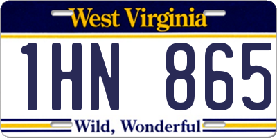 WV license plate 1HN865
