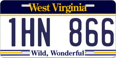 WV license plate 1HN866