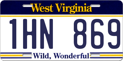 WV license plate 1HN869