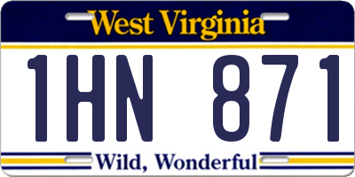 WV license plate 1HN871