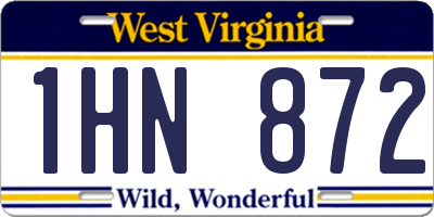 WV license plate 1HN872