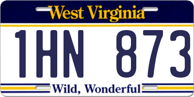 WV license plate 1HN873