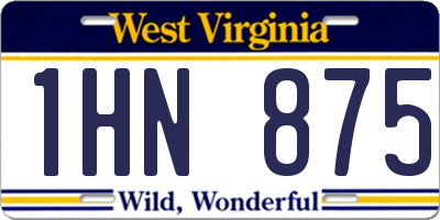 WV license plate 1HN875