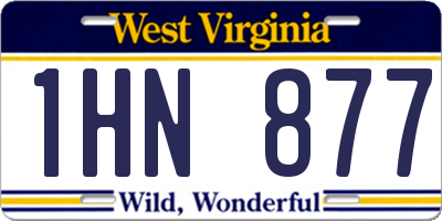 WV license plate 1HN877
