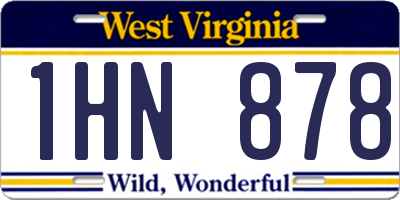 WV license plate 1HN878