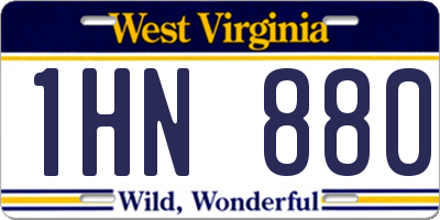 WV license plate 1HN880