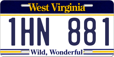 WV license plate 1HN881