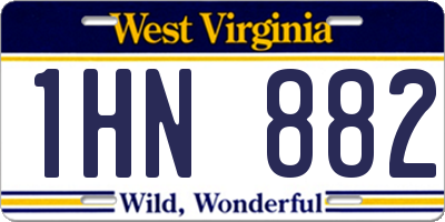 WV license plate 1HN882