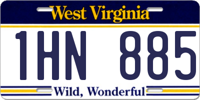 WV license plate 1HN885