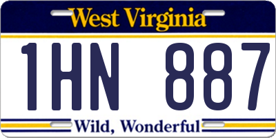WV license plate 1HN887