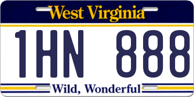 WV license plate 1HN888