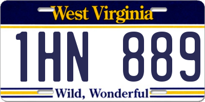 WV license plate 1HN889