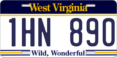 WV license plate 1HN890