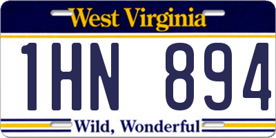 WV license plate 1HN894