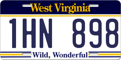 WV license plate 1HN898