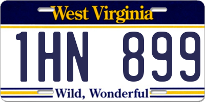 WV license plate 1HN899